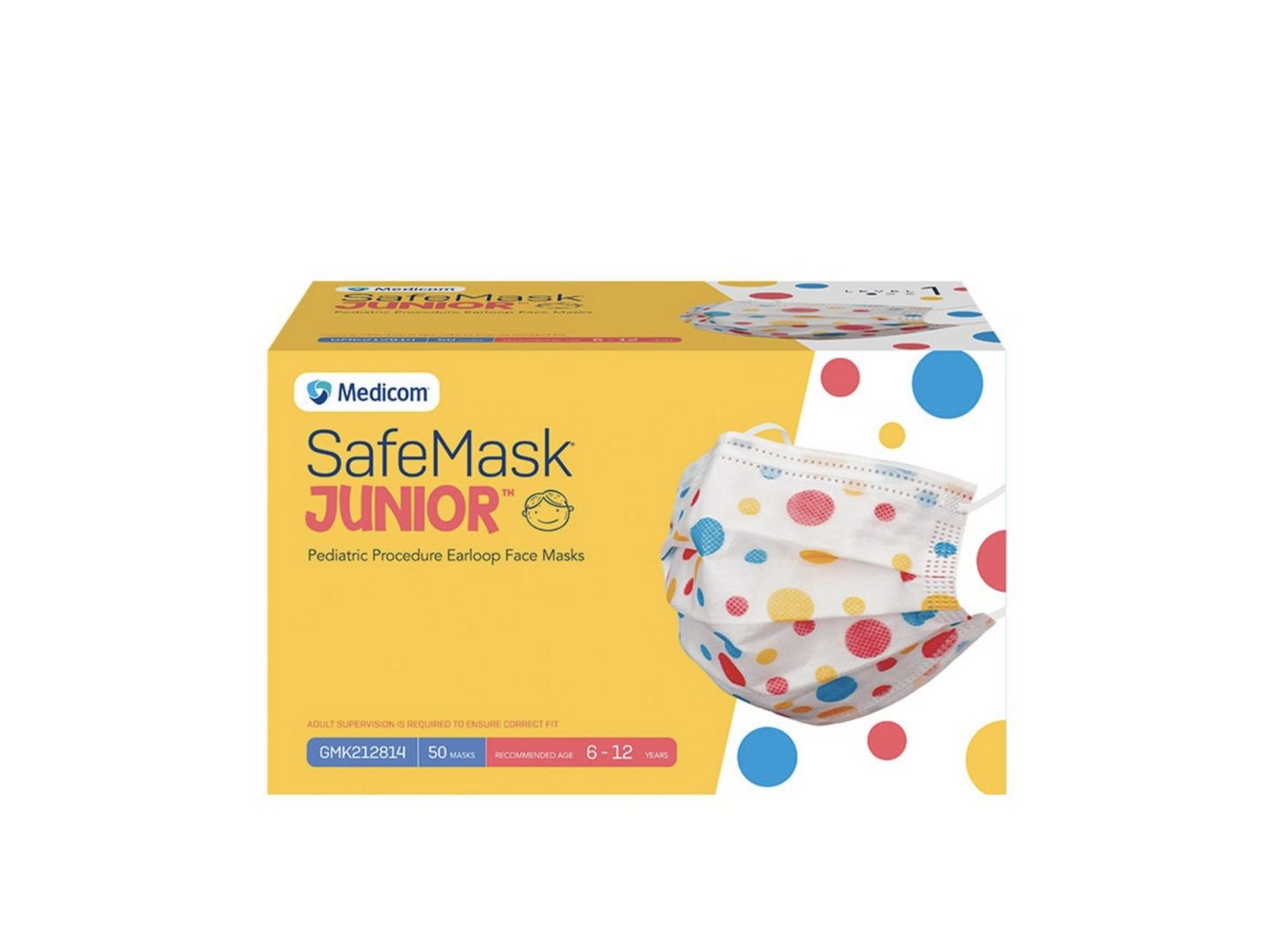 50 Pack Safemask Kids Face Mask 3 Ply Breathable Ear Loops Disposable Masks