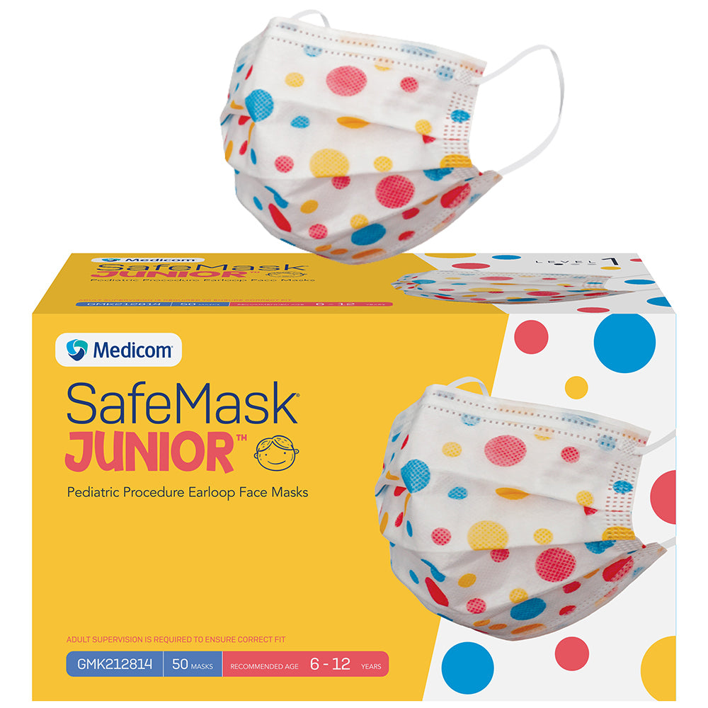 50 Pack Safemask Kids Face Mask 3 Ply Breathable Ear Loops Disposable Masks