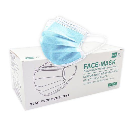 Disposable Face Masks 50 Pack 3 Ply Dust Filter Masks Protective 98% 3 Layer Medical Surgical