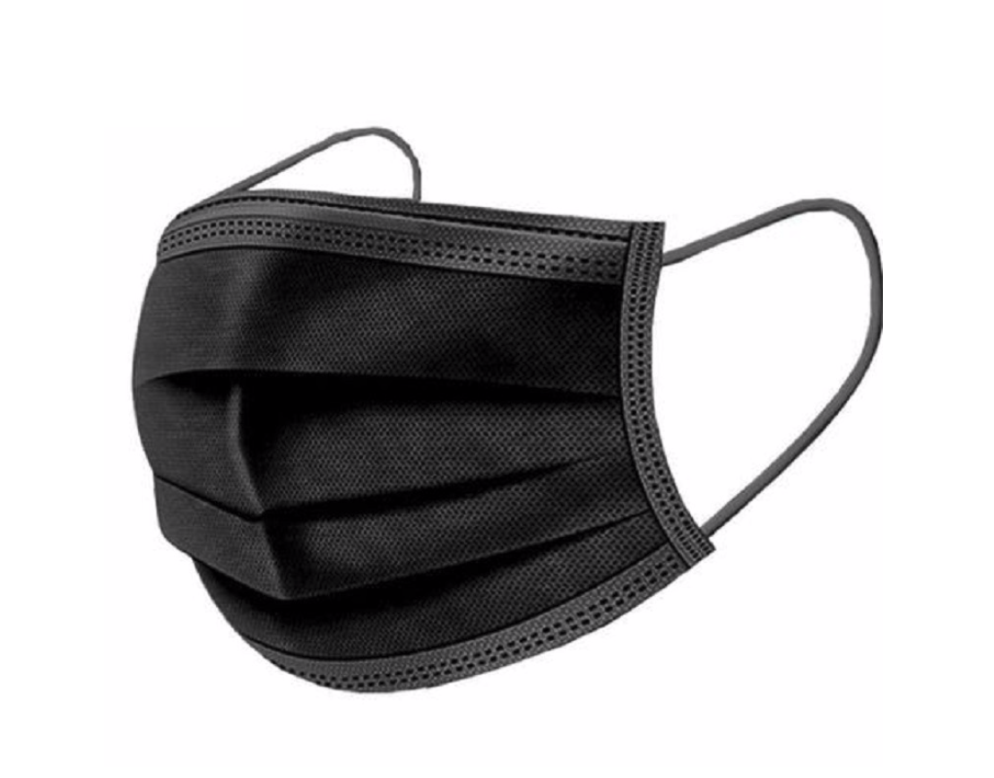 Black 3 Ply 50 Pack Disposable Face Mask Dust Filter Masks Protective 98% 3 Layer